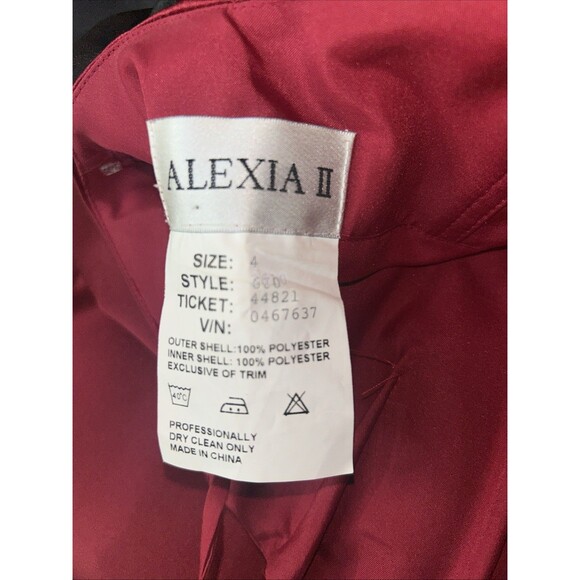Women’s Alexia II strapless, burgundy taffeta formal dress, Sz 4, New - Picture 8 of 8